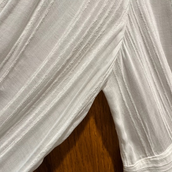 Anthropologie Maeve Isolode White Semi-Sheer Long Sleeve Blouse - Size 8 - Picture 9 of 14